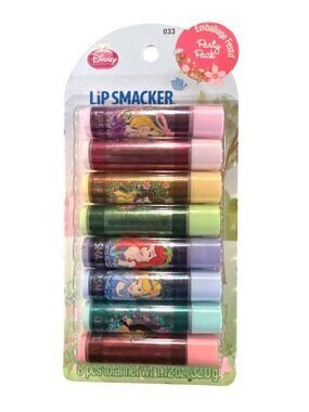 8pc Vintage Bonne Bell Lip Smacker Disney Princess Party Pack Balm Set #033